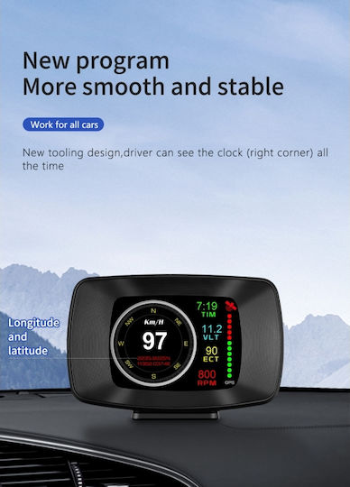 Obd2 Digital Dashboard Information Display Diagnostic Device Pyramid Hud Type Dashboard Display P13