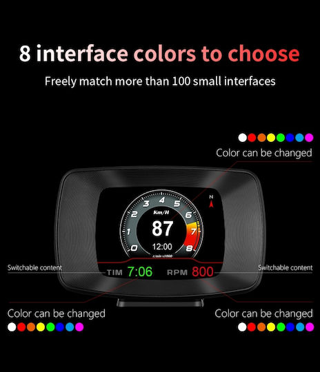 Obd2 Digital Dashboard Information Display Diagnostic Device Pyramid Hud Type Dashboard Display P13