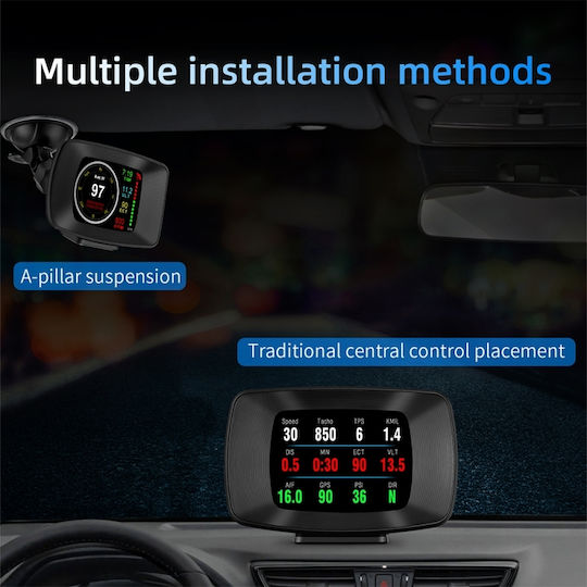 Obd2 Digital Dashboard Information Display Diagnostic Device Pyramid Hud Type Dashboard Display P13