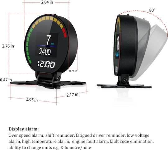 Obd2 Digital Hud Diagnostic Device Dashboard Information Display Windshield Dashboard Display P15