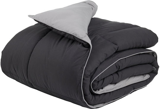 Das Home Duvet Single with Microfiber Filling 160x220cm 9693 Happy Black, Grey 550 GSMGsm 10.5 togs Togs