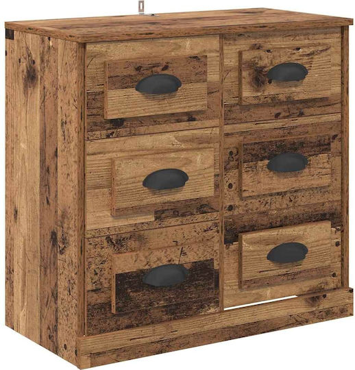 Wooden Chest of Drawers Coffee 70x35.5x67.5cm