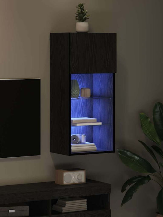 Wohnzimmer TV-Einheit Black Beech mit Beleuchtung L40.5xB30xH90cm