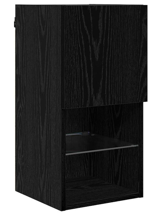 Living Room TV Unit with Lighting Black Beech L30.5xW30xH60cm
