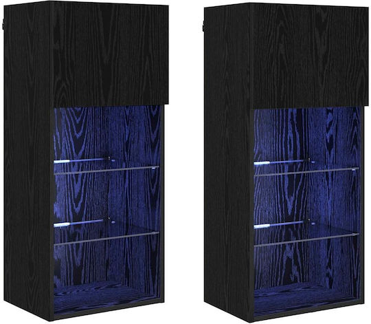 Животно помещение ТВ единица Black Beech с Осветление Д40.5xШ30xВ90бр