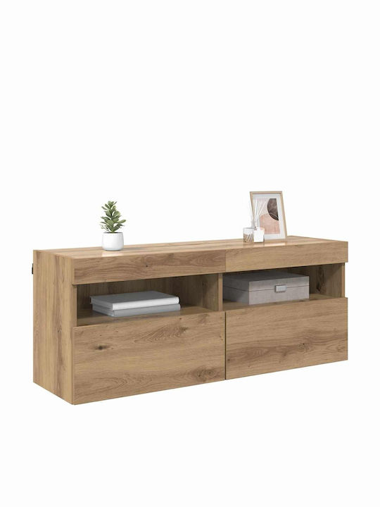Wohnzimmer TV-Einheit Artisan Oak mit Beleuchtung L100xB30xH40cm