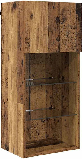 Living Room TV Unit with Lighting Coffee L40.5xW30xH90cm