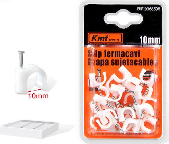 Ελαστικά Κλιπ Στήριξης Καλωδίων 10mm 22τμχ Kmt Tools 9368598