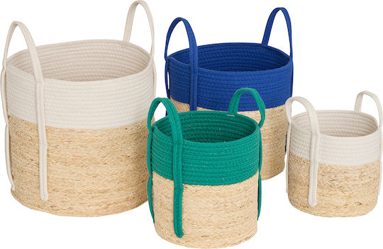 Storage Basket Wicker Beige 4pcs