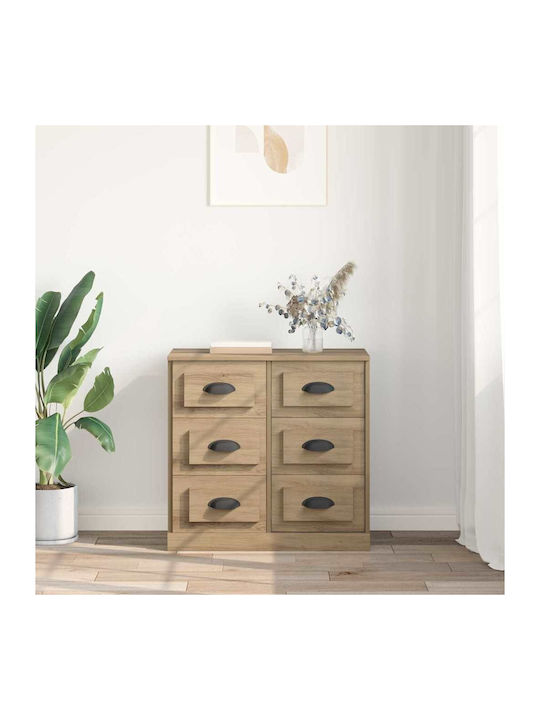 Sideboard Wooden with Drawers Artisan Oak 70x35.5x67.5cm