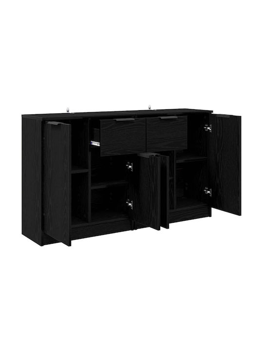 Sideboard Wooden with Drawers Black Beech 60x30x70cm