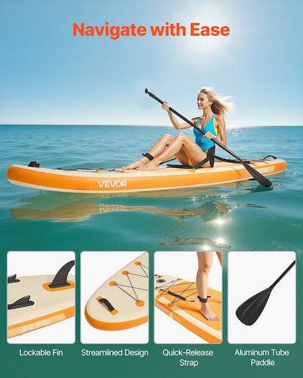 Vevor Gonflabilă Placă SUP cu Lungime 3.23m Portocaliu