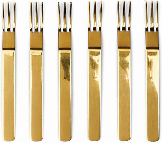 Here's How Set of Forks Fruit/Dessert Gold 6pcs
