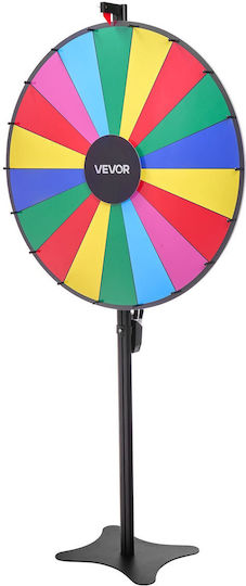 Vevor 914 Mm Prize Wheel 18 Position Prize Wheel Base Roulette Win Fortune Adjustable Height 2 Markers 6 Colors Easy Assembly Party Pub Trade Show Carnival