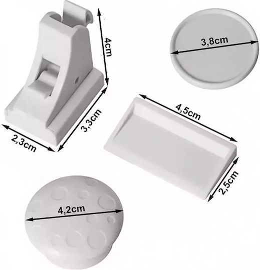 Verk Group Protecții pentru Dulapuri & Sertare cu magnet din Plastic în Culoare Alb 2.5x2.5cm 10buc