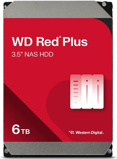 Western Digital Red Plus 6TB HDD Hard Drive 3.5" SATA III 5400rpm with 256MB Cache for NAS WD60EFPX