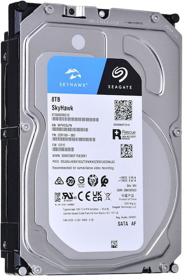 Seagate Skyhawk +Rescue 8TB HDD Hard Drive 3.5" SATA III with 256MB Cache for Desktop / Recorder ST8000VX010