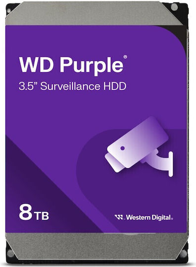 Western Digital Purple 8TB HDD Σκληρός Δίσκος 3.5" SATA III 5400rpm με 256MB Cache για Καταγραφικό WD85PURZ