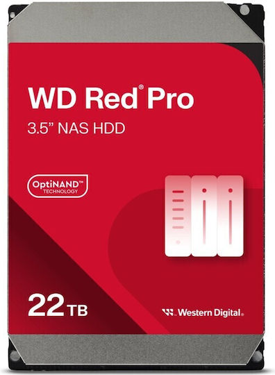Western Digital Red Pro 22TB HDD Hard Drive 3.5" SATA III 7200rpm with 512MB Cache for NAS WD221KFGX