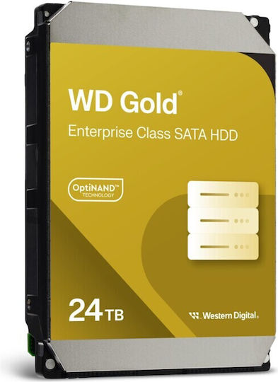 Western Digital Gold Enterprise Class 24TB HDD Hard Drive 3.5" SATA III 7200rpm with 512MB Cache for Server / Recorder WD241KRYZ