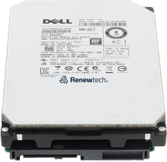 Dell 8TB HDD Σκληρός Δίσκος 3.5" SAS 3.0 7200rpm για NAS / Server 161-BBRX