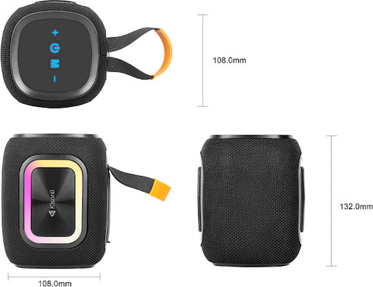 Kisonli Q25 Ηχείο Bluetooth 12W με Ραδιόφωνο και Διάρκεια Μπαταρίας έως 5 ώρες Μαύρο