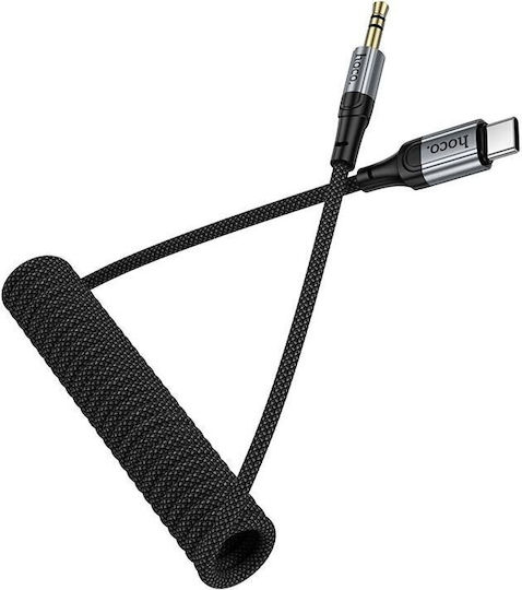 Hoco Regular USB 2.0 Cablu USB-C bărbătesc - 3,5 mm male Negru 1.5m