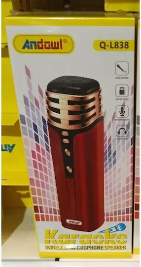 Andowl Wireless Karaoke Microphone Q-L838 Q-L838 Red