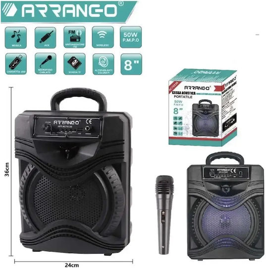 Arrango Karaoke Speaker with Wireless Microphone and Lighting Effects AC79336 Black