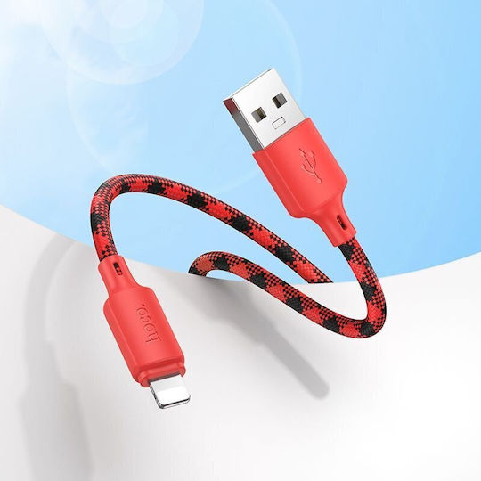 Hoco X116 Braided USB-A to Lightning Cable Red 1m