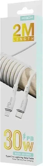 Moxom MX-CB133 USB-C to Lightning Cable 30W Λευκό 2m