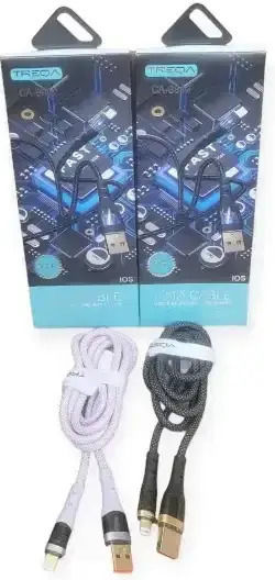 Treqa Braided USB-A to Lightning Cable Μαύρο 1m (CA-8812)