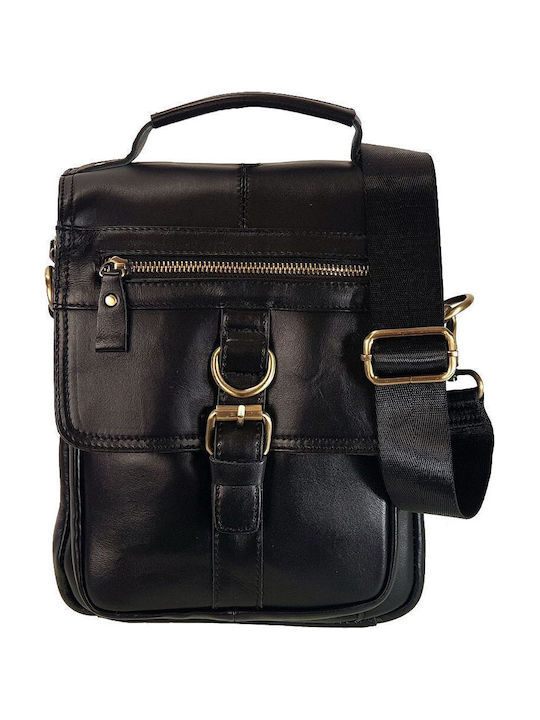 Herren Ledertasche Schulter / Crossbody Schwarz