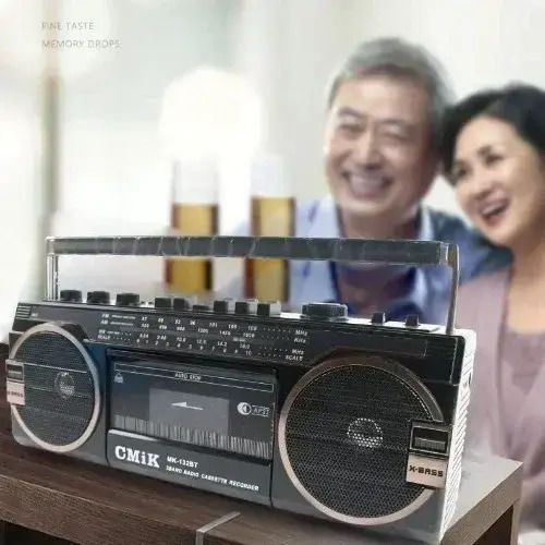 CMIK MK-132BT Retro Cu alimentare la rețea / baterie cu Bluetooth și USB Negru