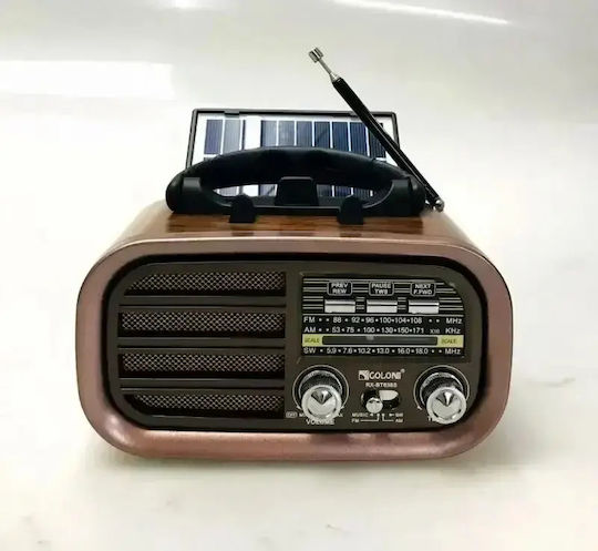 Golon RX-BT618S Retro Tragbares Radio mit Bluetooth und USB Gold