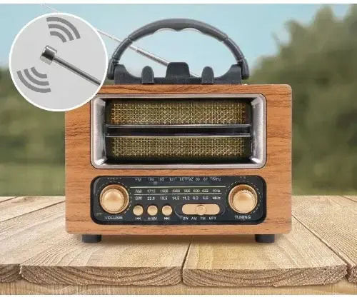 Cmik MK-262BT Retro Portable Radio Rechargeable with Bluetooth and USB Brown