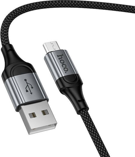 Hoco Braided USB 2.0 to micro USB Cable Μαύρο 1.5m HOC-663762 1τμχ