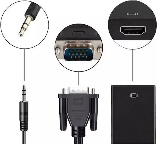 Kabel Konverter VGA männlich zu HDMI weiblich 1Stück