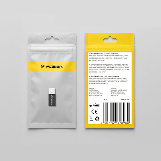 Wozinsky Konverter USB-A männlich zu USB-C weiblich 1Stück WAAC-01