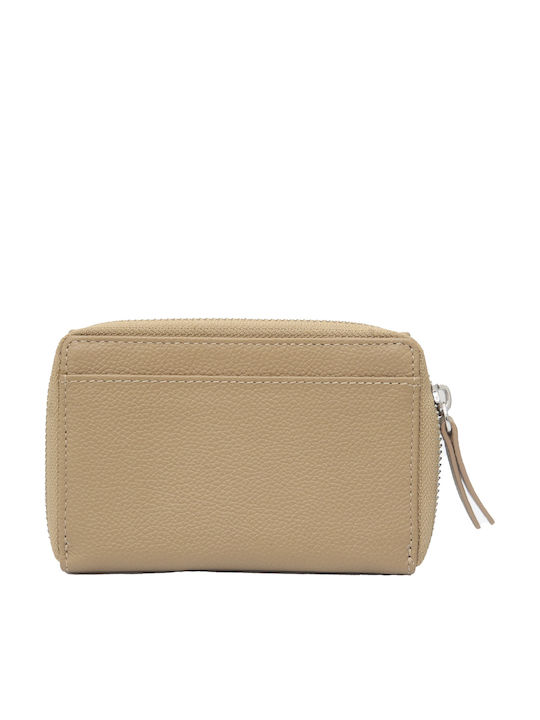 Small Leather Women's Wallet Classic Beige