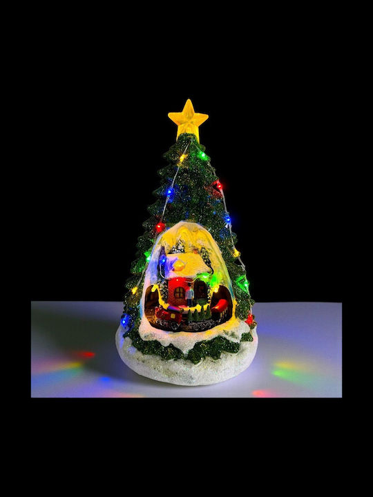 cu lumină LED Decorațiune de Crăciun Plastic Braduleț 22cm. Electrică Împodobit Verde