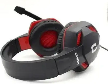 Komc G302 Over Ear Gaming Headset με σύνδεση 2x3.5mm Black/Red