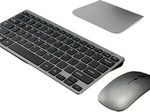 Weibo WB-8077 Ασύρματο Bluetooth Σετ Πληκτρολόγιο & Ποντίκι Αγγλικό US Γκρι