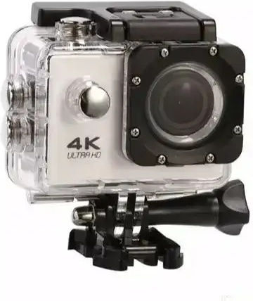 4K Sports Ultra HD Action Camera HD (720p) Underwater (with Case) with Screen 2" and Wi-Fi Silver