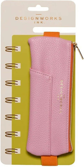 Κασετινα Λαστιχο Designworks Ink Vegan Leather Pen Pouch Pink Orange Lpp-1001eu