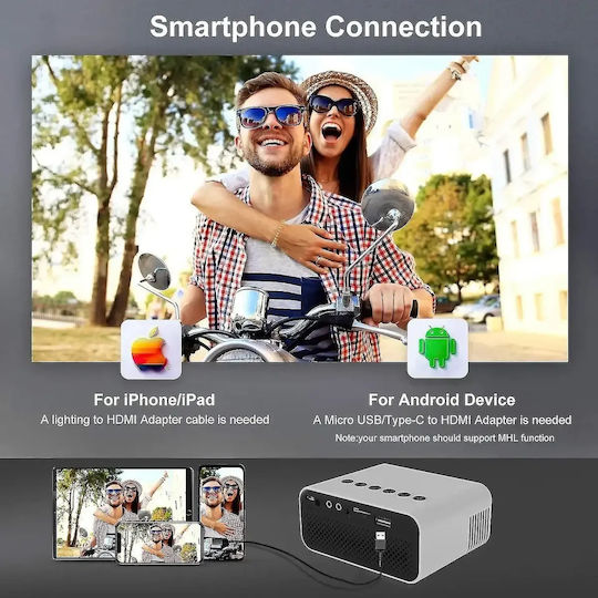 Factory YT500 Mini Mini Projector LCD Λάμπας LED με Ενσωματωμένα Ηχεία YT500