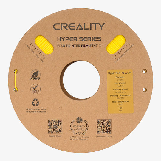 Creality3D HS-PLA 3D Printer Filament 1.75mm Yellow 1kg 1pc Spool