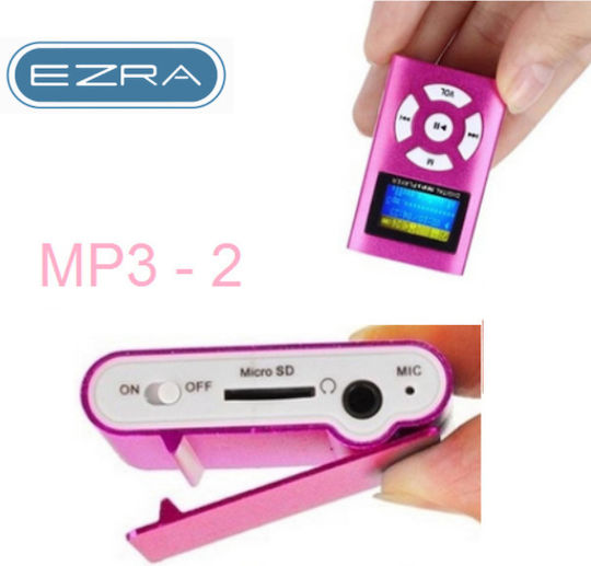EZRA MP3-2 MP3-Spieler mit Display LCD Rosa