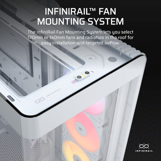 Corsair Frame 4500X RS-R ARGB Gaming Midi Tower Computer Case with Side Window White
