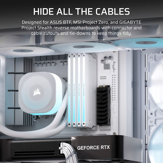 Corsair Frame 4500X RS-R ARGB Gaming Midi Tower Computer Case with Side Window White